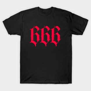 666. Number of the beast. Gothic style T-Shirt